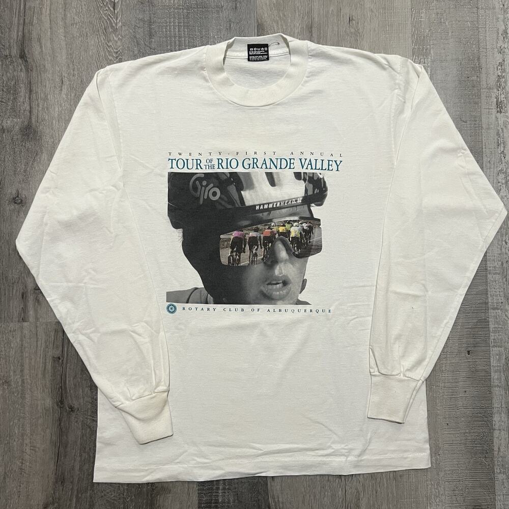 VTG Tour Of The Rio Grande Valley Rotary Club White Long Sleeve Cycling T Shirt